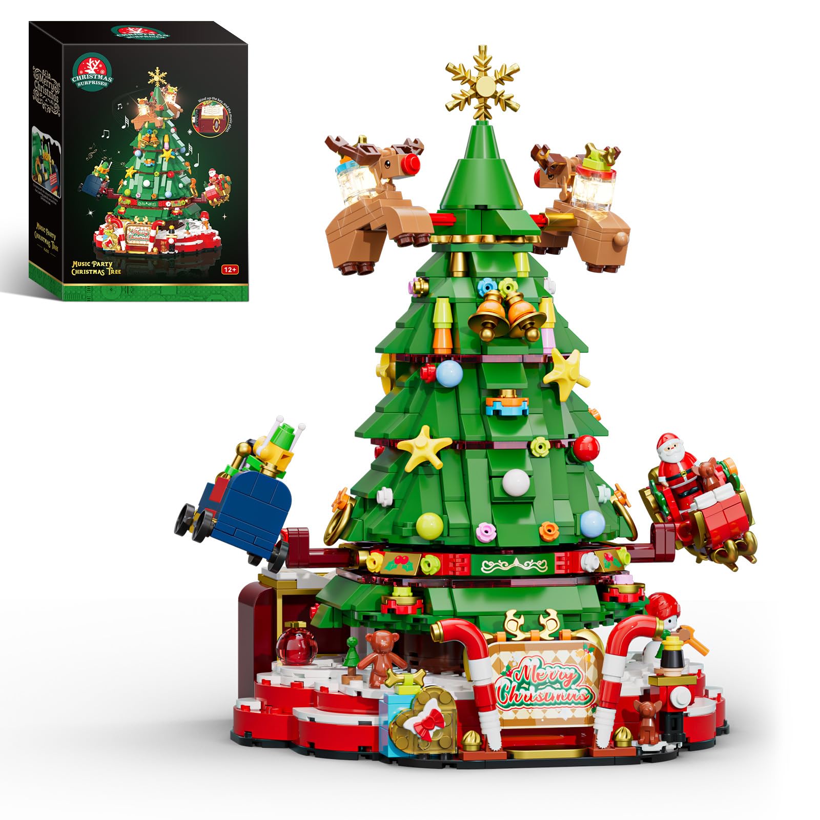 Amazon.com: JAKI Christmas Tree Building Set, Rotating Music Box